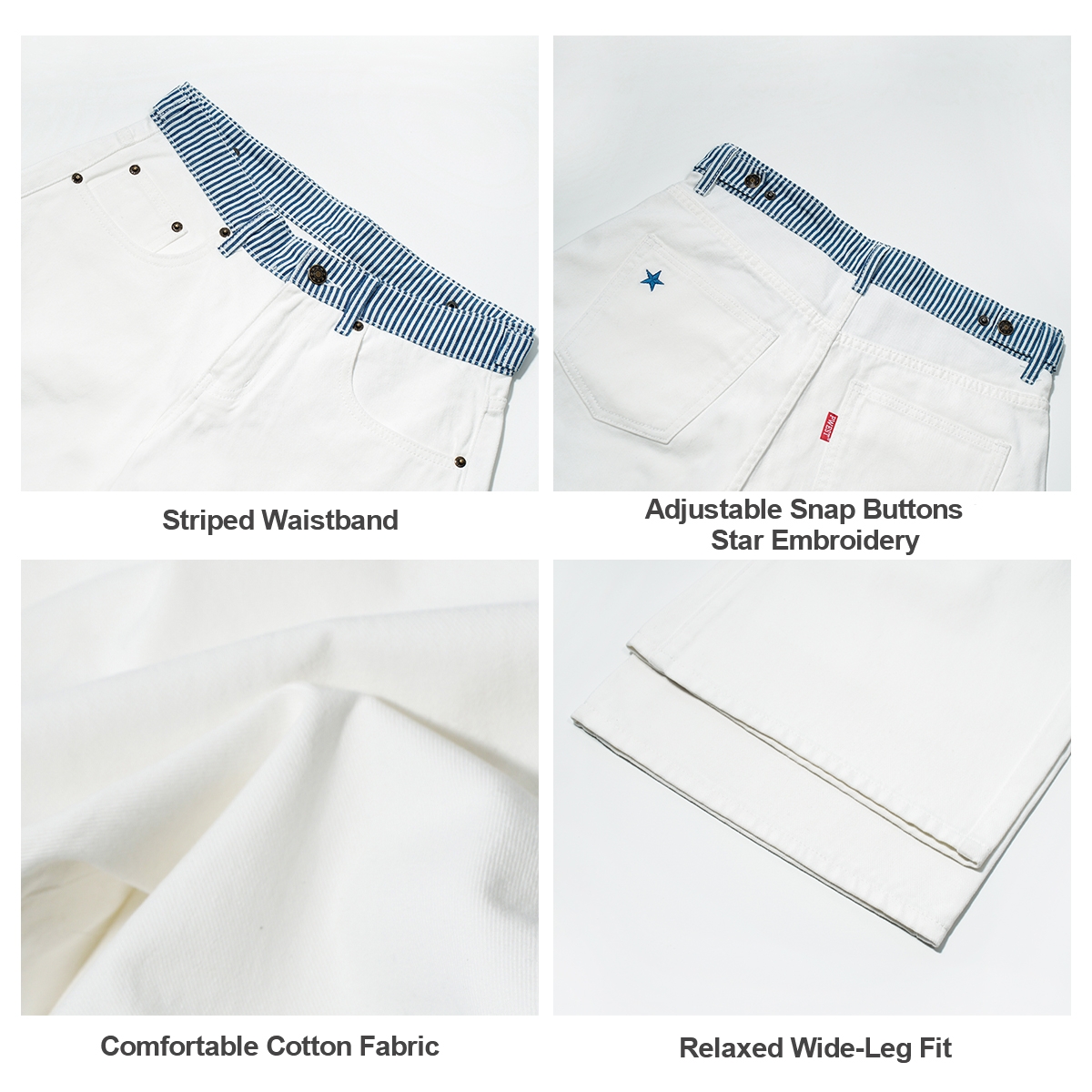 Pwest Jodie Adjustable Low-Rise Loose-Leg Jeans