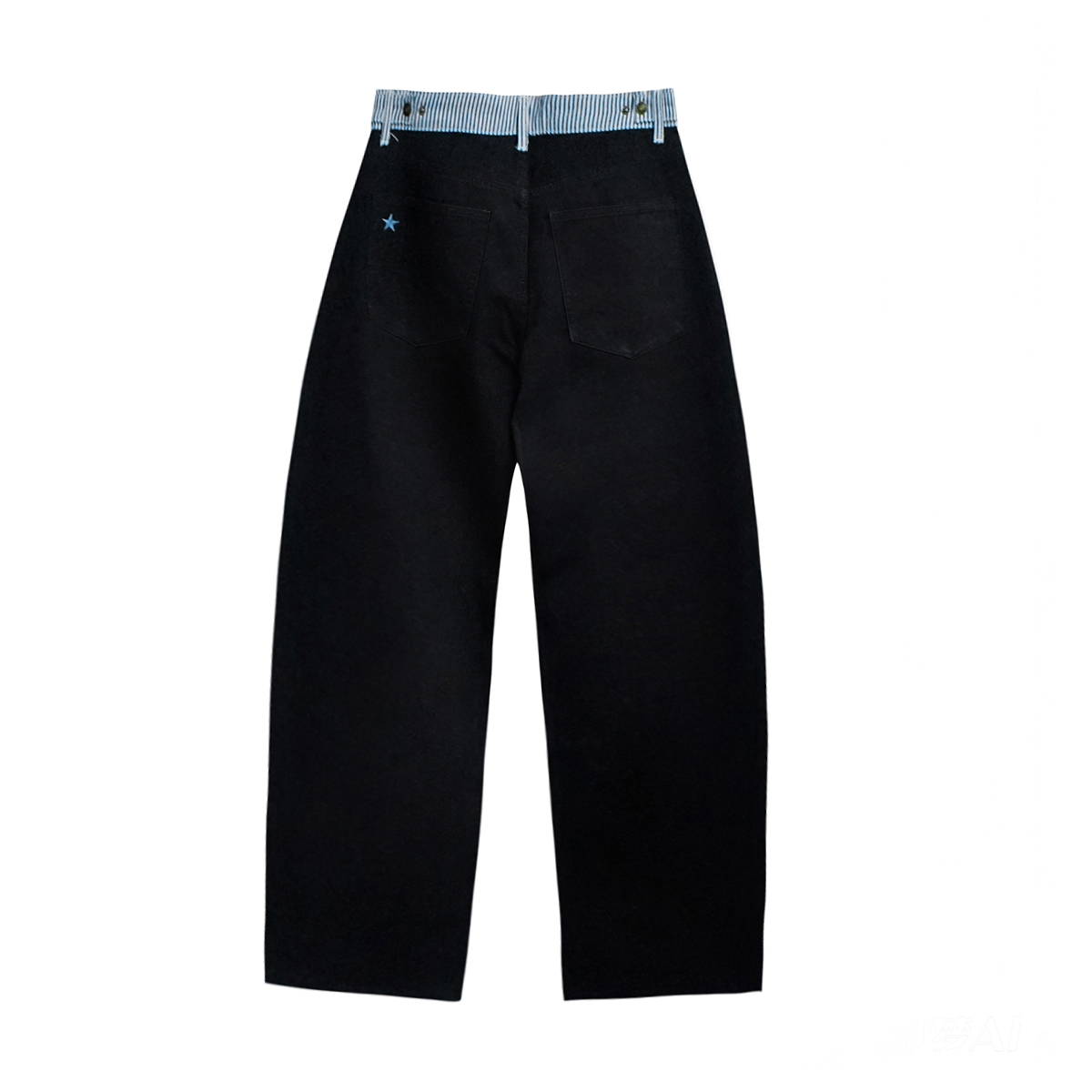 Pwest Jodie Adjustable Low-Rise Loose-Leg Jeans
