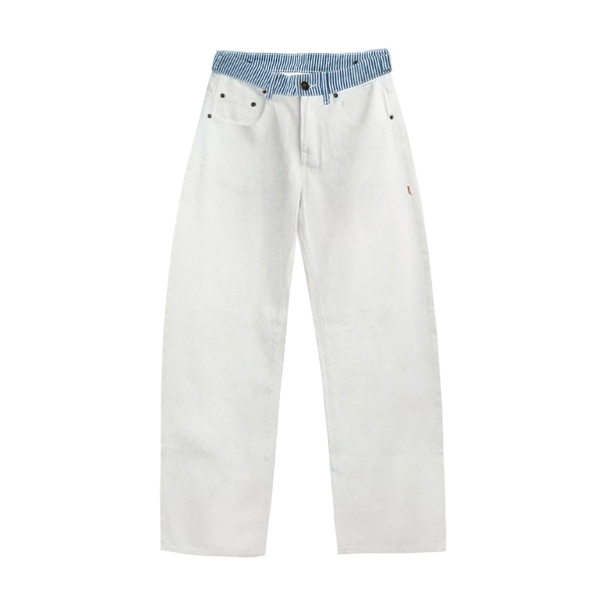 Pwest Jodie Adjustable Low-Rise Loose-Leg Jeans