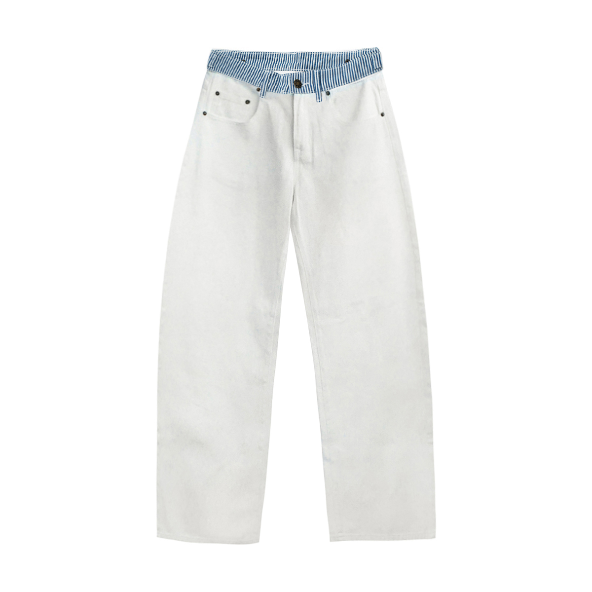 Pwest Jodie Adjustable Low-Rise Loose-Leg Jeans