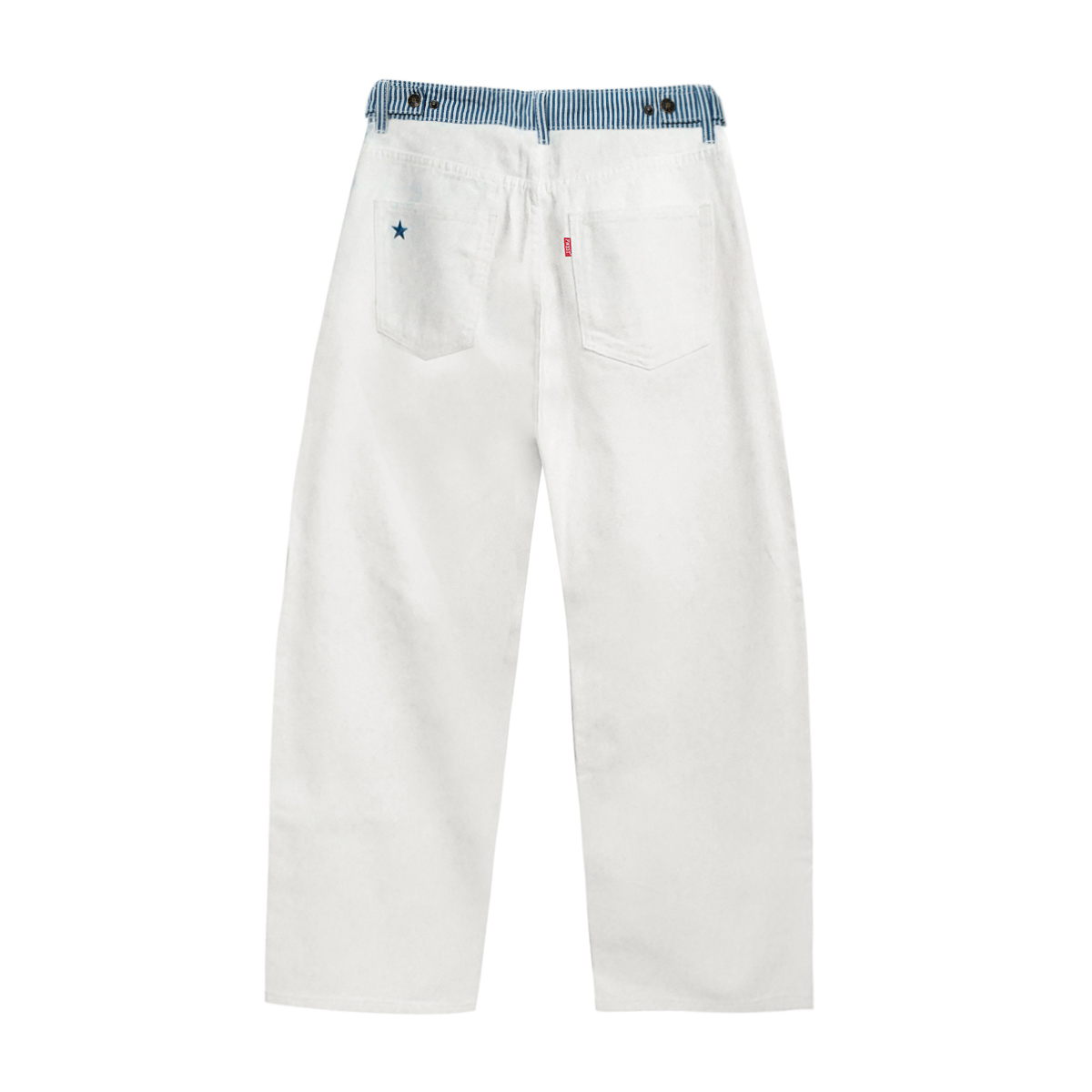 Pwest Jodie Adjustable Low-Rise Loose-Leg Jeans