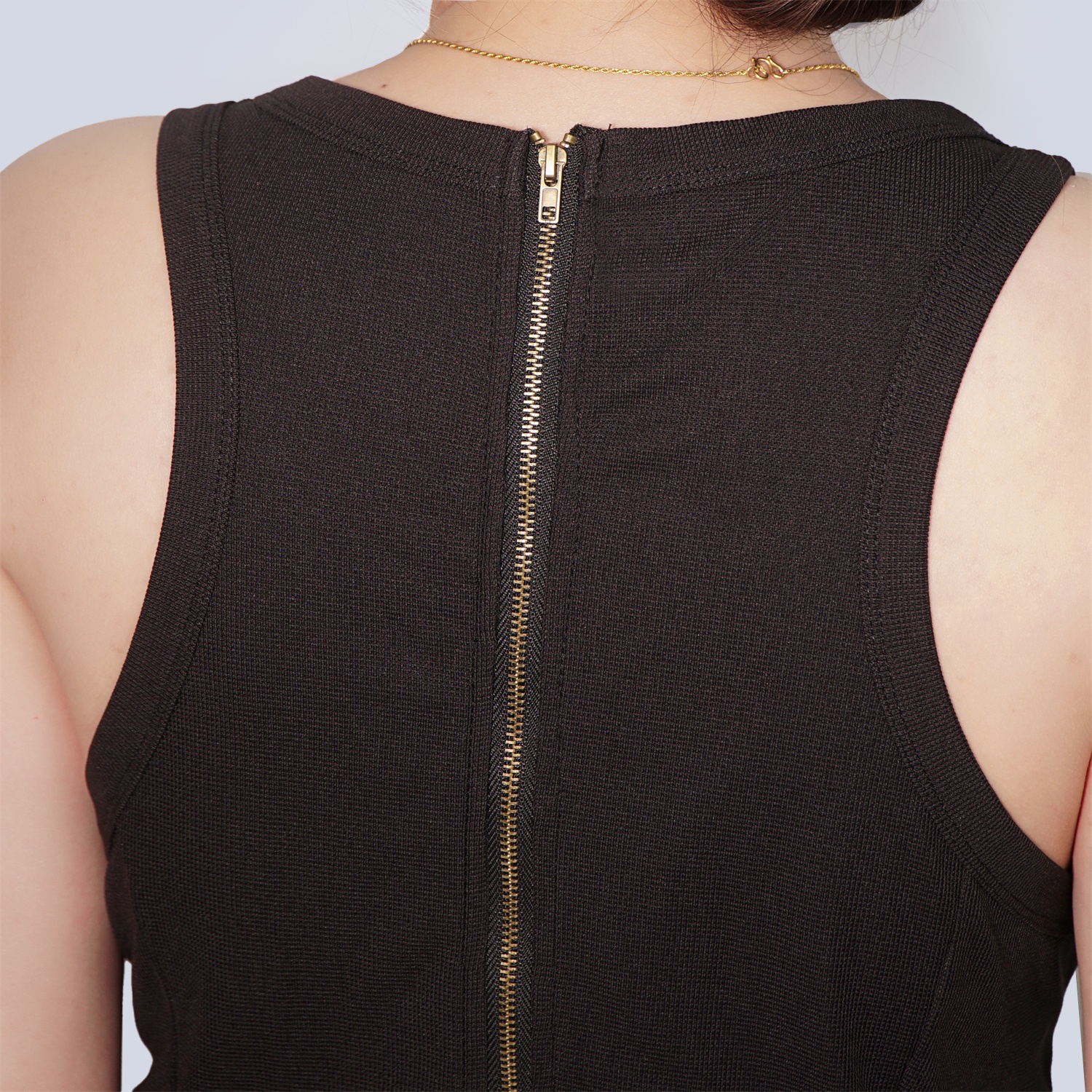 Pwest Women's Stretchy Elastane trim Back zip Lace-up Wide Leg Jumpsuit