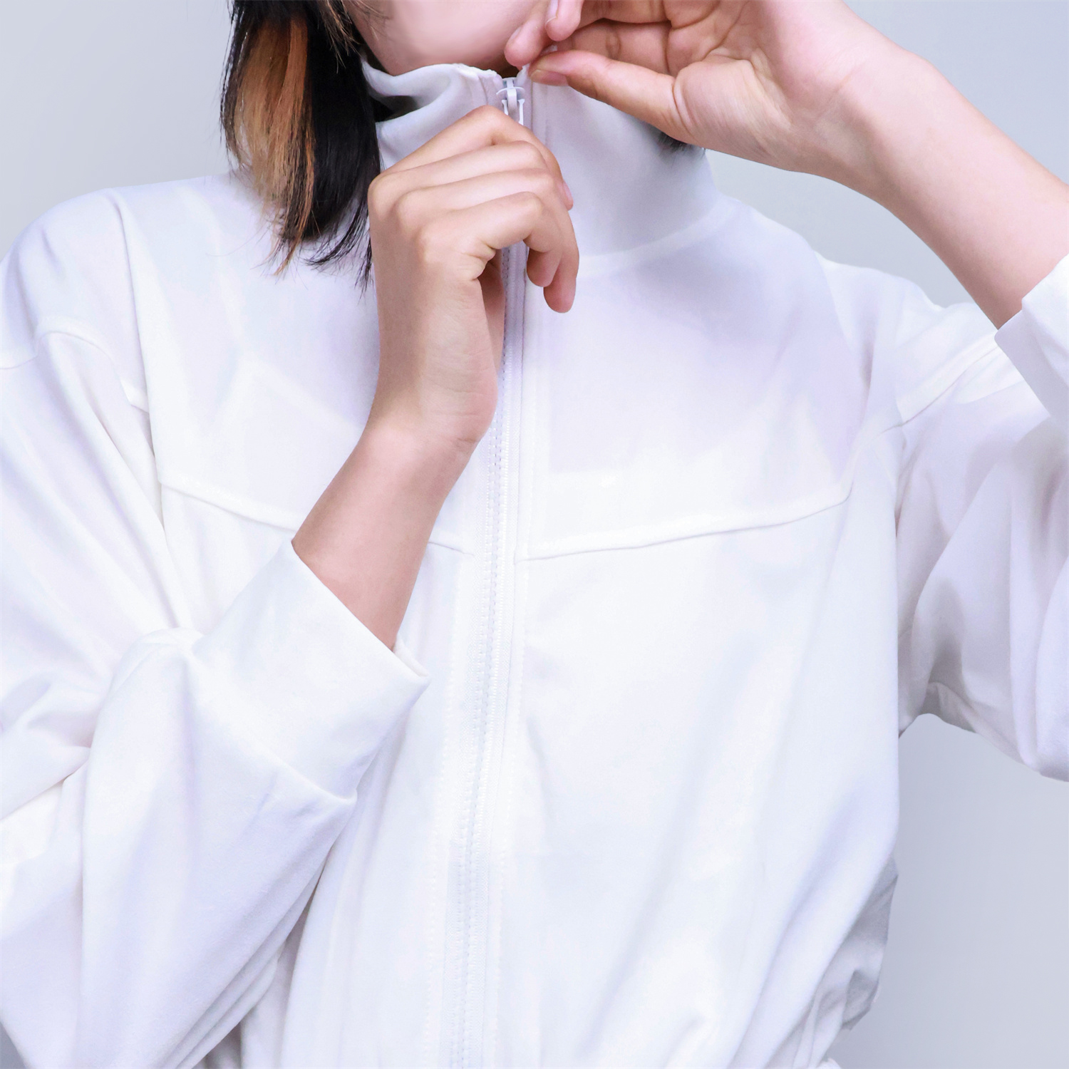 Pwest Women's Sportswear Stretch Zipper Knit Wide Leg Jumpsuit