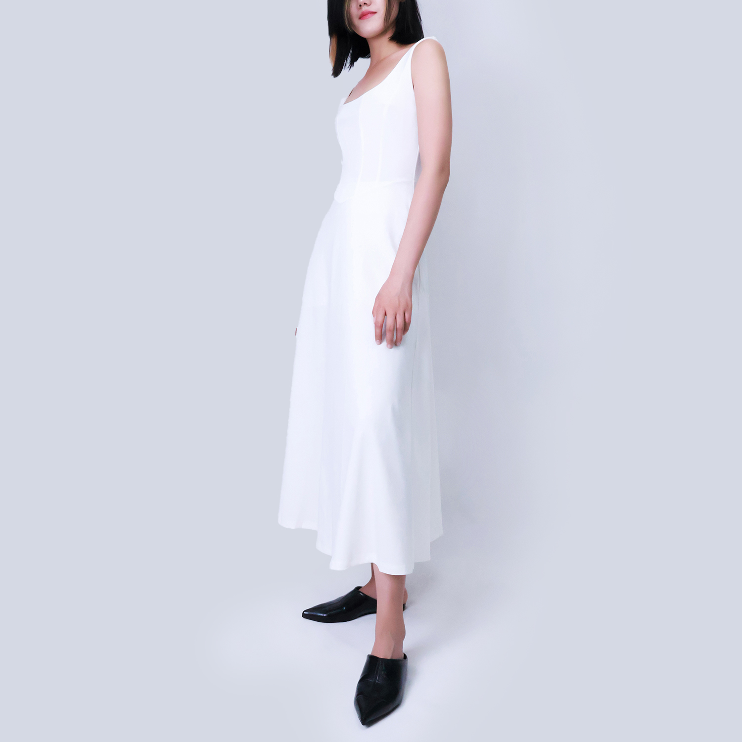 Pwest Muse Low Waist Square Neck Midi Dress(BUY 2 FREE SHIPPING)