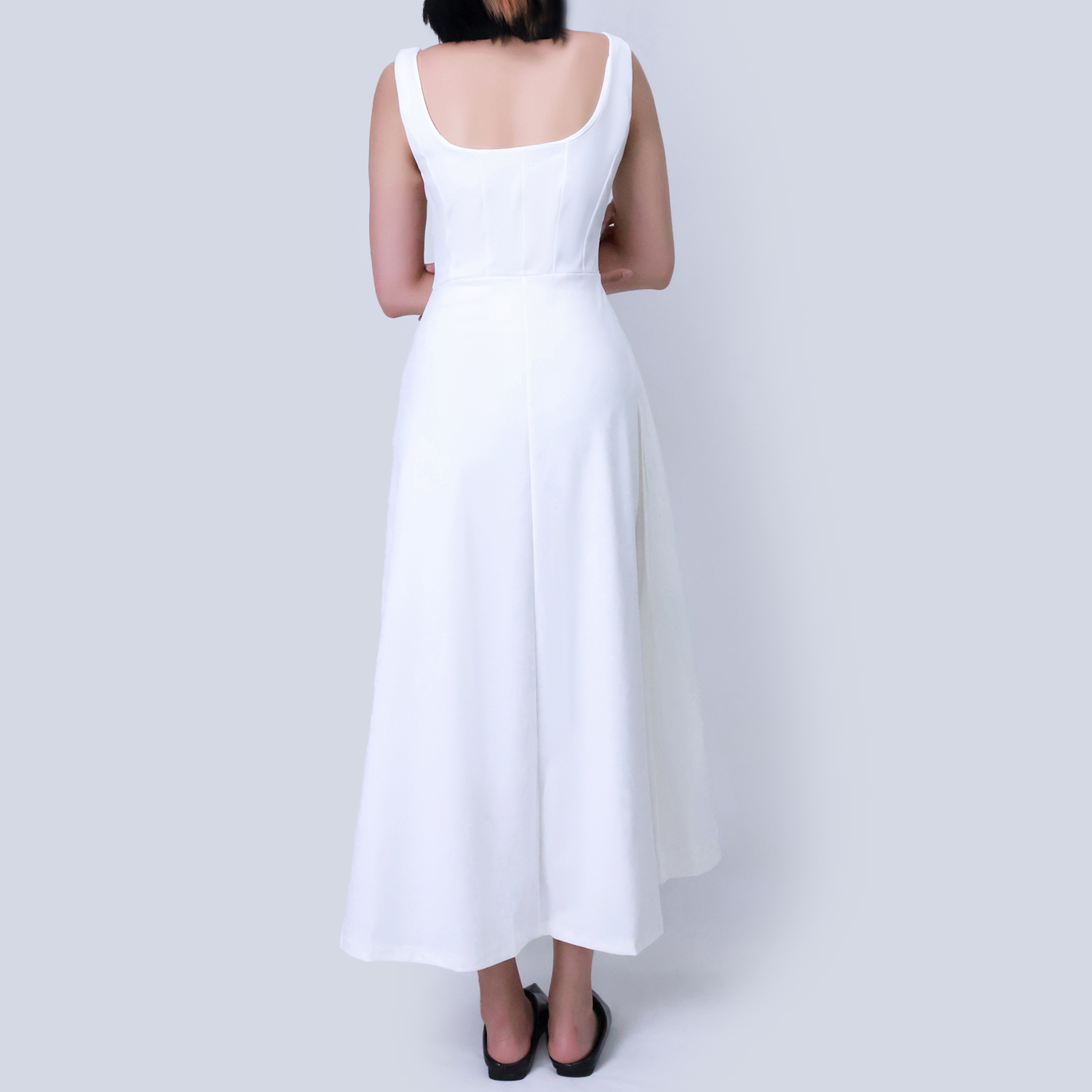 Pwest Muse Low Waist Square Neck Midi Dress(BUY 2 FREE SHIPPING)