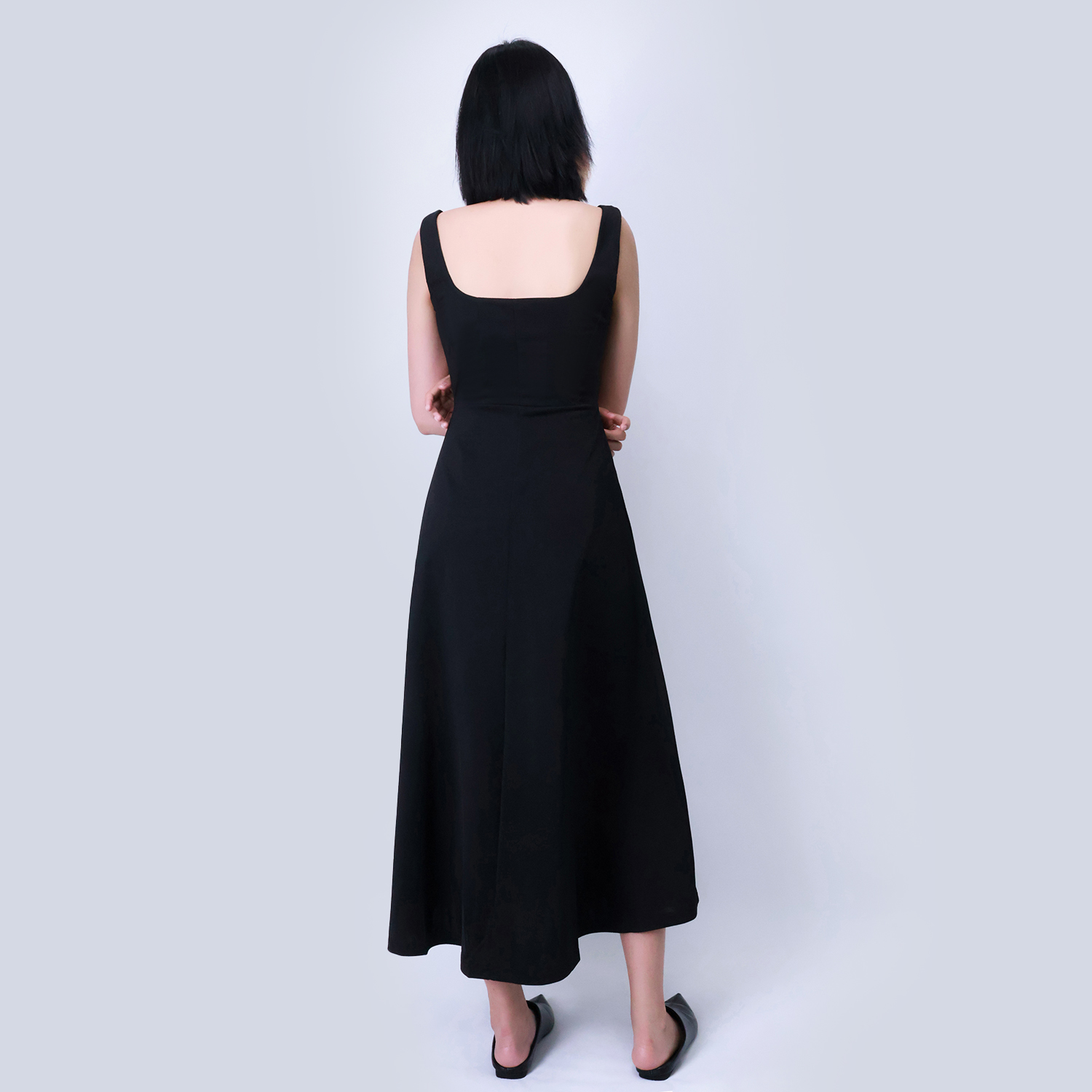 Pwest Muse Low Waist Square Neck Midi Dress(BUY 2 FREE SHIPPING)
