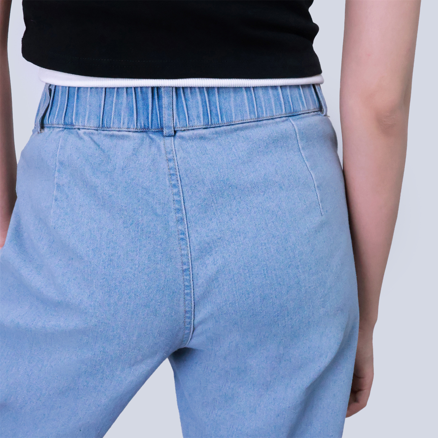 Pwest Stretchy mid-rise front pockets Comfortably loose ankle ties Lotus Tube Jeans