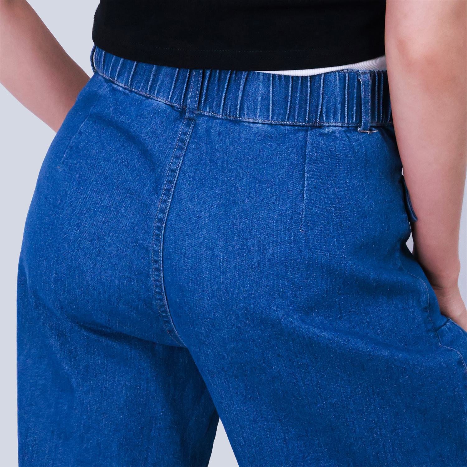 Pwest Stretchy mid-rise front pockets Comfortably loose ankle ties Lotus Tube Jeans