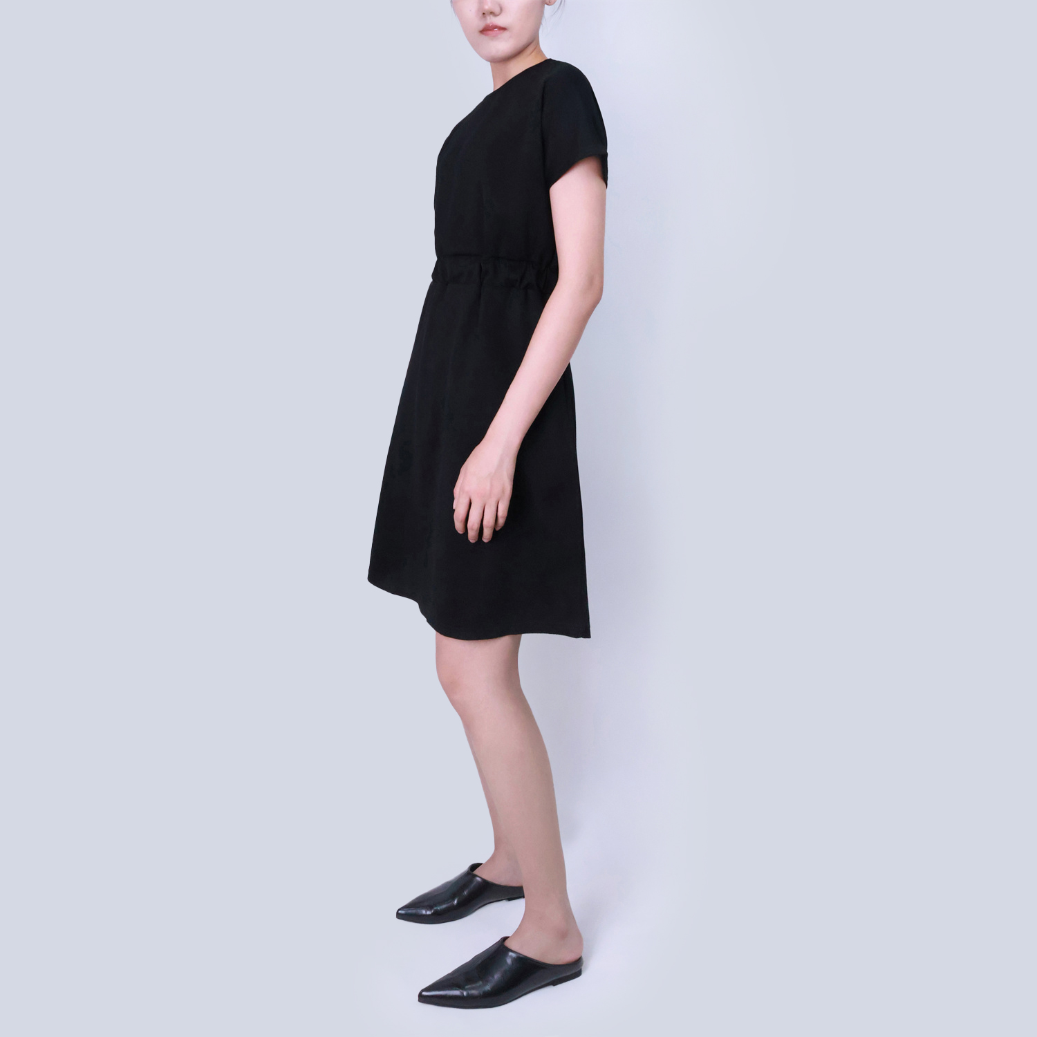 Pwest Women's Stretch Breathable Knee Cinched T-Shirt Pocket Dress