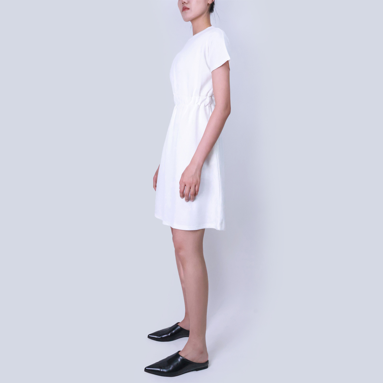 Pwest Women's Stretch Breathable Knee Cinched T-Shirt Pocket Dress