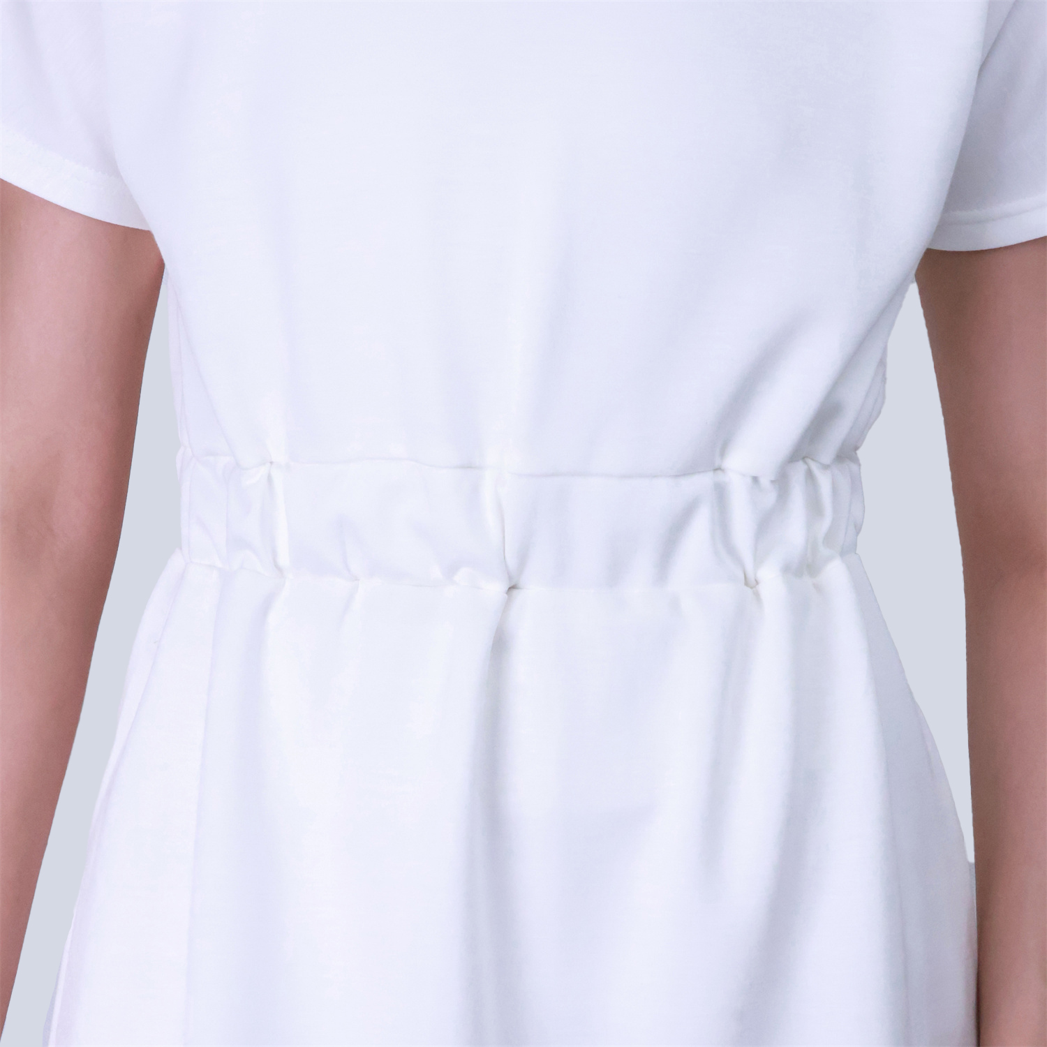 Pwest Women's Stretch Breathable Knee Cinched T-Shirt Pocket Dress