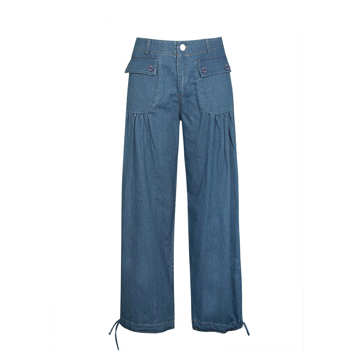 Pwest Front Pockets Lotus Tube Jeans