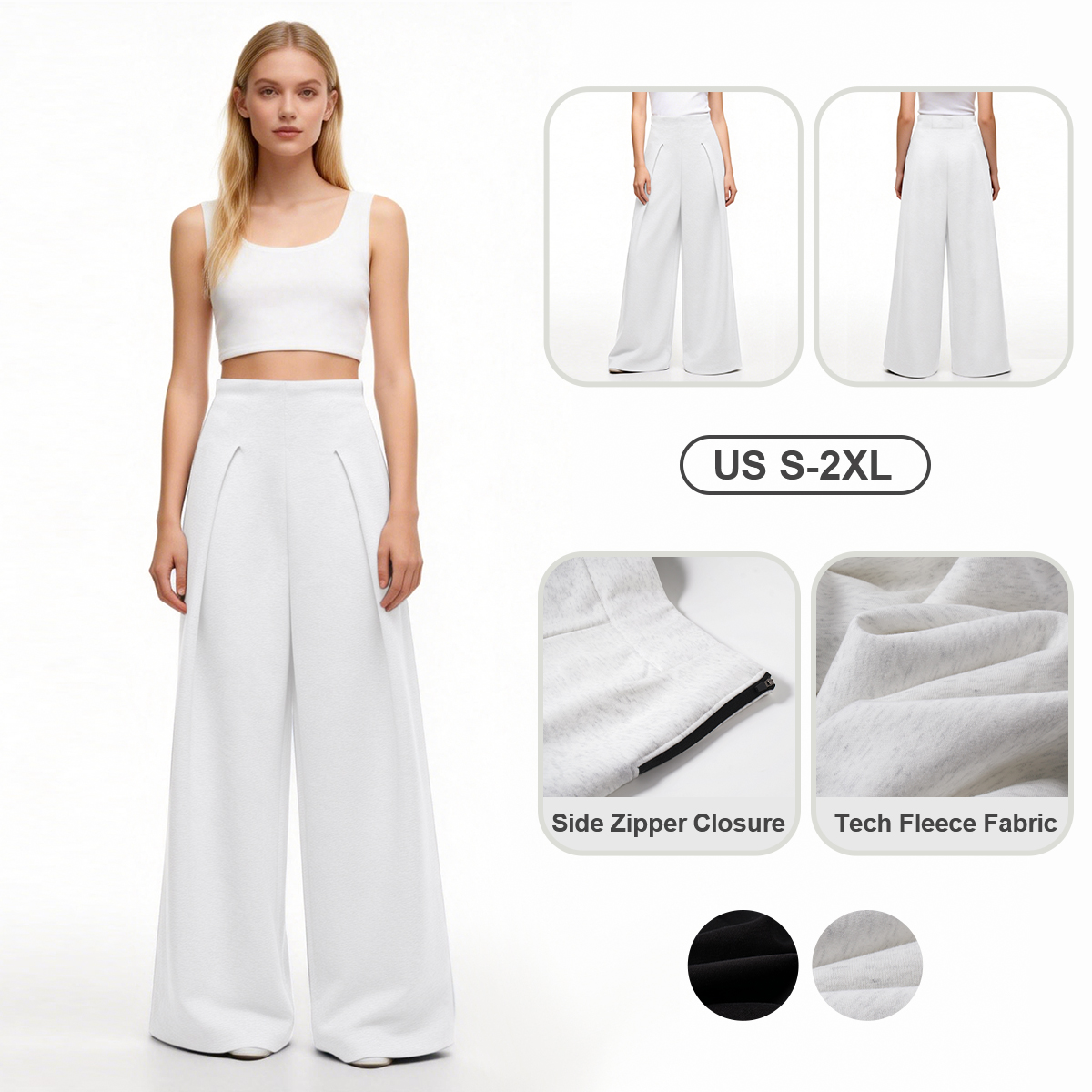 High-Waisted Pleated Sportswear Tech Fleece Pants