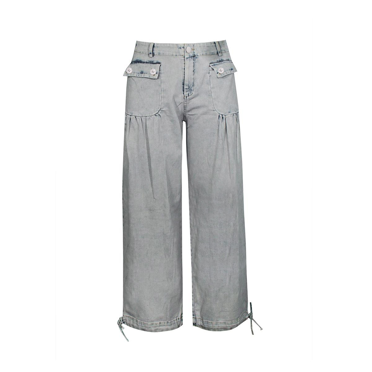 Pwest Front Pockets Lotus Tube Jeans