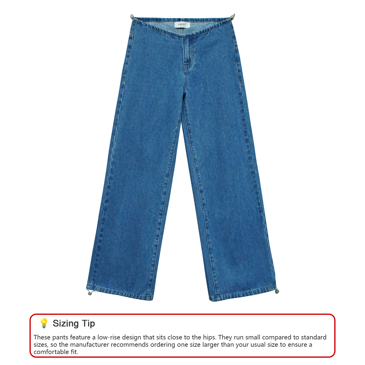 Pwest NYC Adjustable Low-Rise Wide-Leg Jeans 