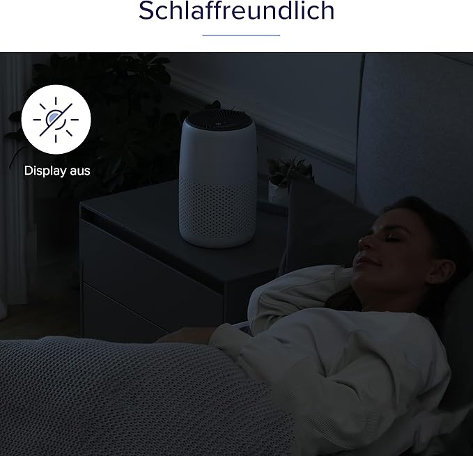 Luftreiniger Allergiker mit Aromatherapie,  Luftfilter gegen Schimmel, Staub und Tierhaare bis zu 0,3 μm für Schlafzimmer, 7 Watt Energiesparend, 3 Geschwindigkeiten, Wei?