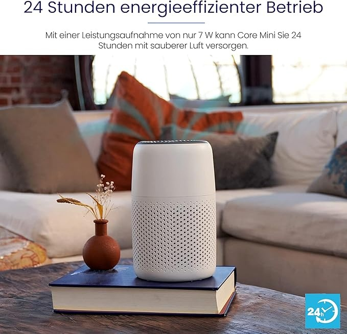 Luftreiniger Allergiker mit Aromatherapie,  Luftfilter gegen Schimmel, Staub und Tierhaare bis zu 0,3 μm für Schlafzimmer, 7 Watt Energiesparend, 3 Geschwindigkeiten, Wei?