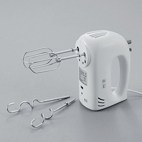 Handmixer, Handrührger?t mit 5 Geschwindigkeitsstufen, praktischer Handrührer mit 2 Edelstahl-Rührbesen und -Knethaken, wei?