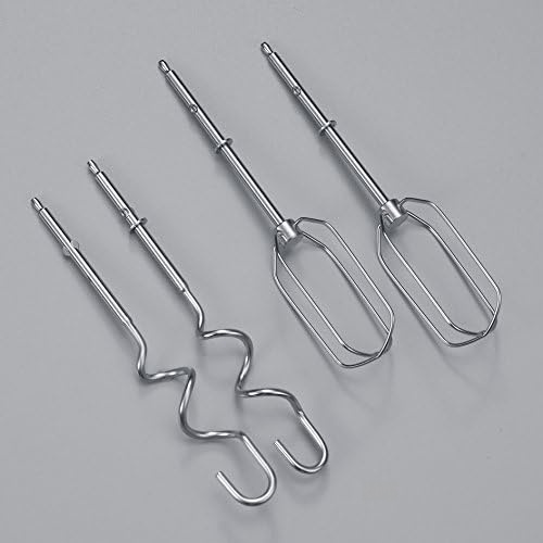 Handmixer, Handrührger?t mit 5 Geschwindigkeitsstufen, praktischer Handrührer mit 2 Edelstahl-Rührbesen und -Knethaken, wei?