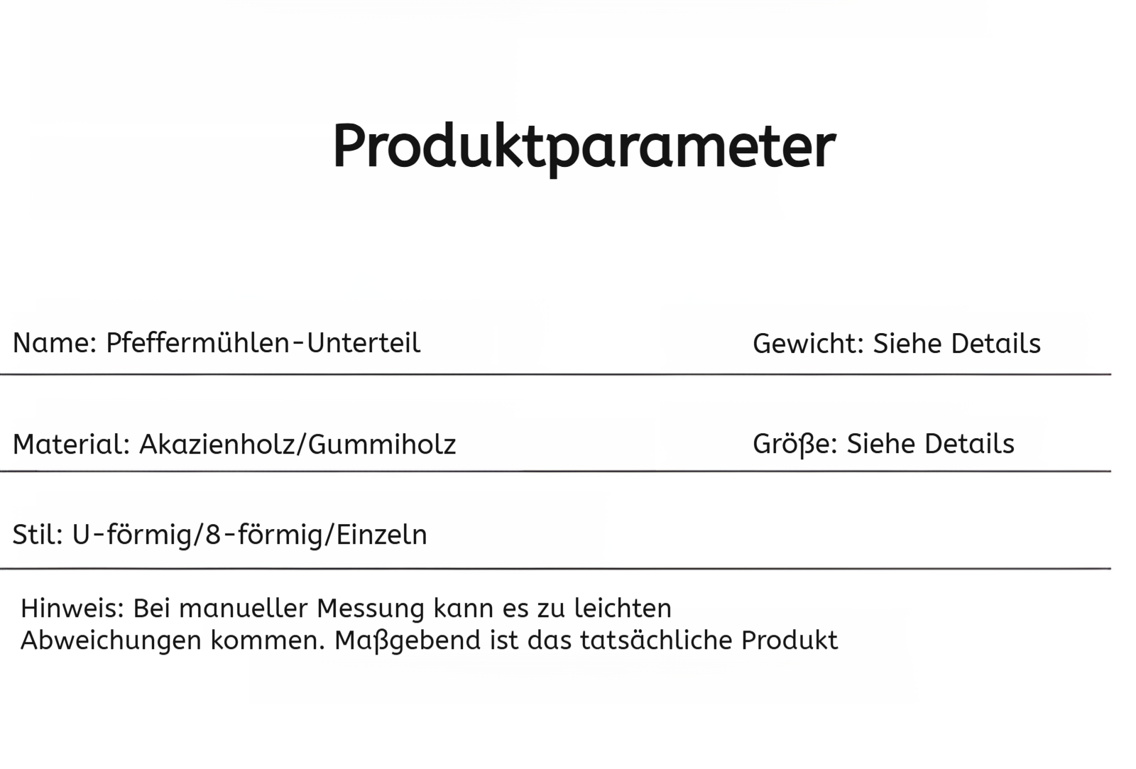 Sockel für Pfeffermühle aus Massivholz auf Küchentisch