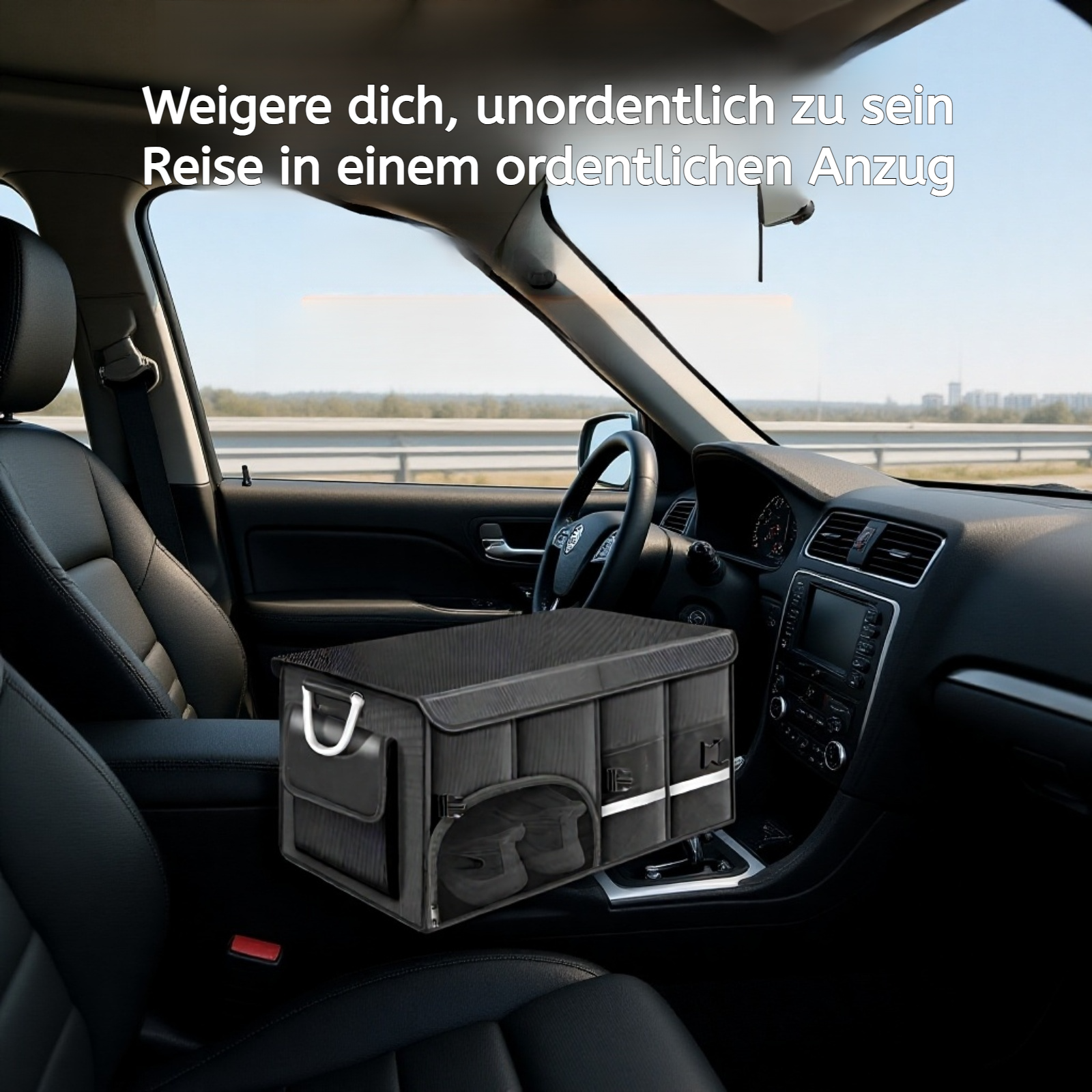 Faltbare Aufbewahrungsbox im Autokofferraum