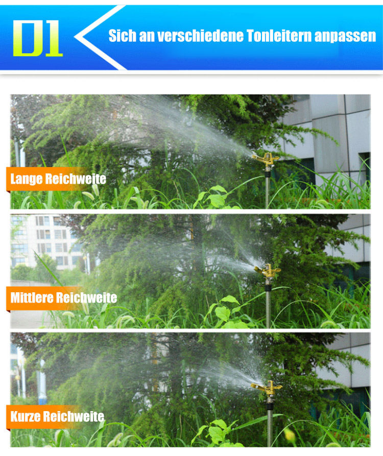 Hebbarer Garten-Sprinkler im Einsatz auf einer grünen Rasenfläche