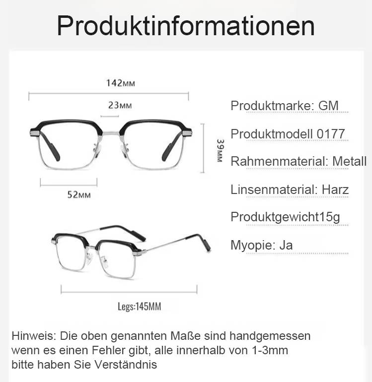 Business Klassische Lesebrille Vorderansicht