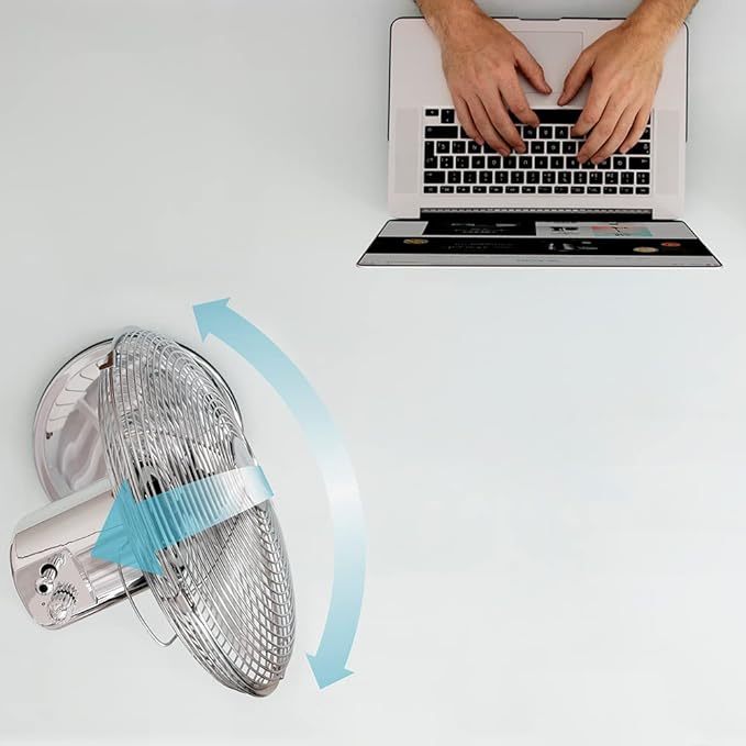 Cecotec EnergySilence 620 RetroDesk Tischventilator, 40 W, Chrom-Finish, Durchmesser 30,5 cm mit 4 Flügeln, 3 Geschwindigkeiten, Oszillation, h?henverstellbar, maximale Sicherheit