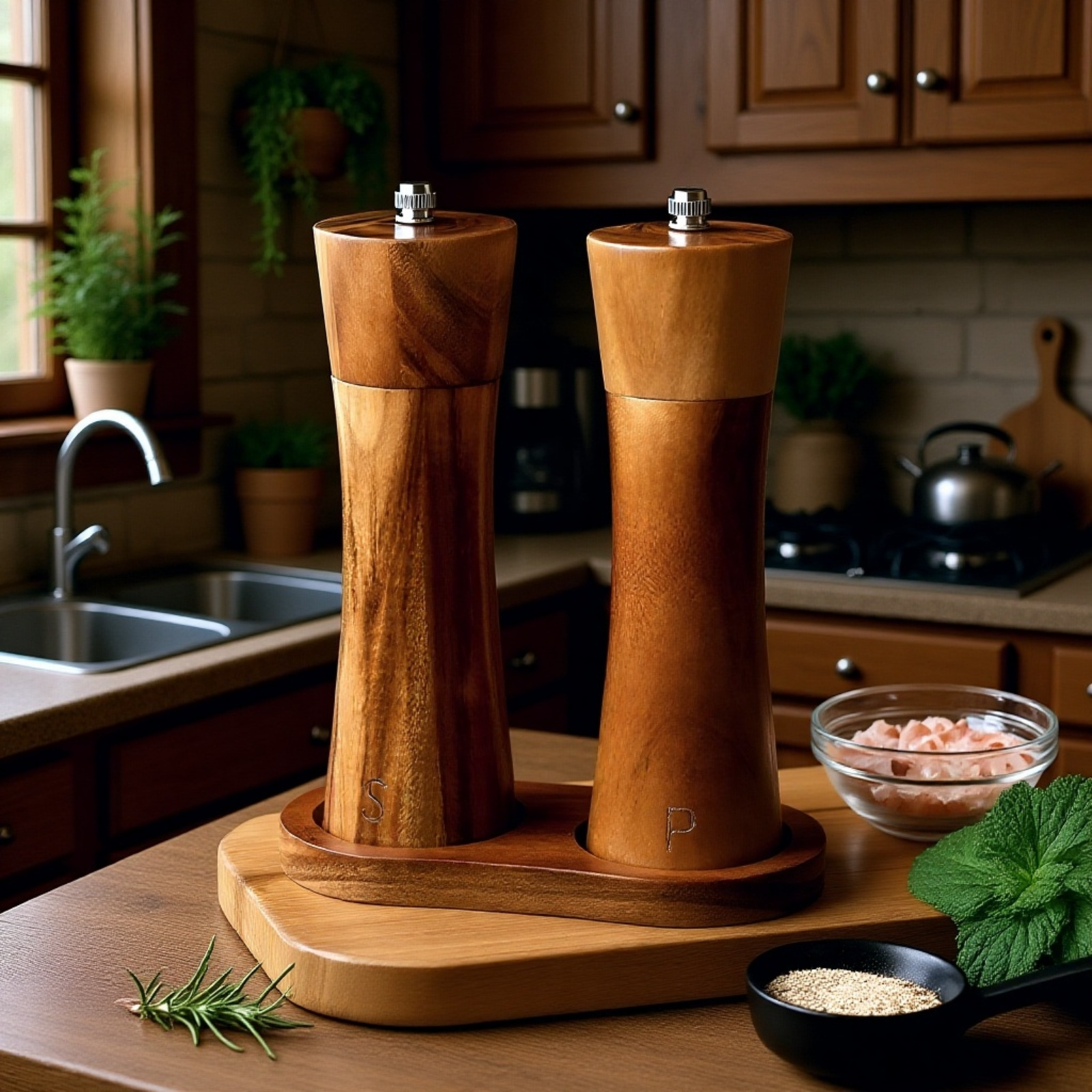 Robuster Holzsockel für Küchenaccessoires