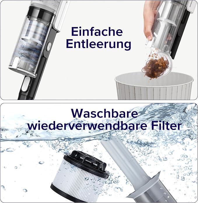 Levoit Akku Staubsauger mit Tierhaardüse, Anti Haar Wrap, 4-in-1 Kabelloser Akkustaubsauger mit 99,9 Prozent Filterleistung, Beutelloser Akkusauger für Teppich Hartb?den und Auto, max 50 min Laufzeit