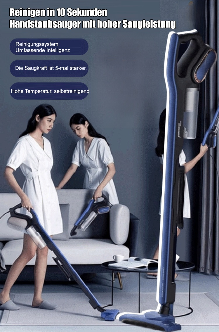 [Handstaubsauger mit großer Saugkraft (10 Sekunden bis zur Reinigung)