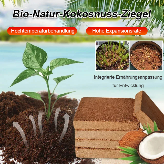 Organischer natürlicher Kokosnuss-Ziegel Pflanzennährboden