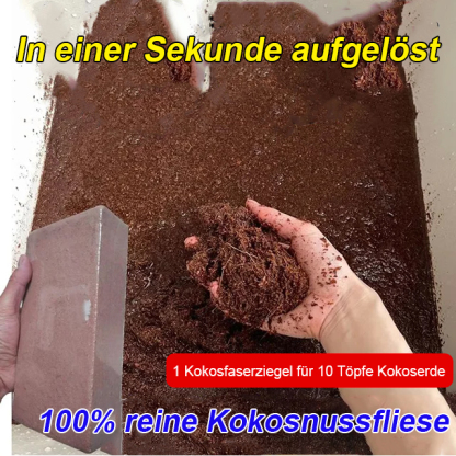 Organischer natürlicher Kokosnuss-Ziegel Pflanzennährboden