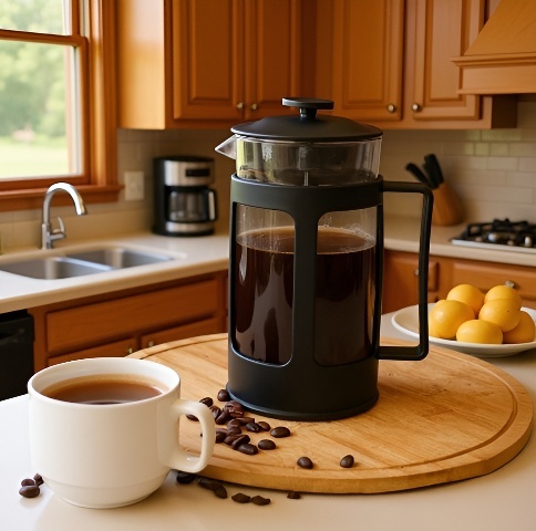 Kaffeebereiter aus Edelstahl mit Sieb für aromatischen Kaffee