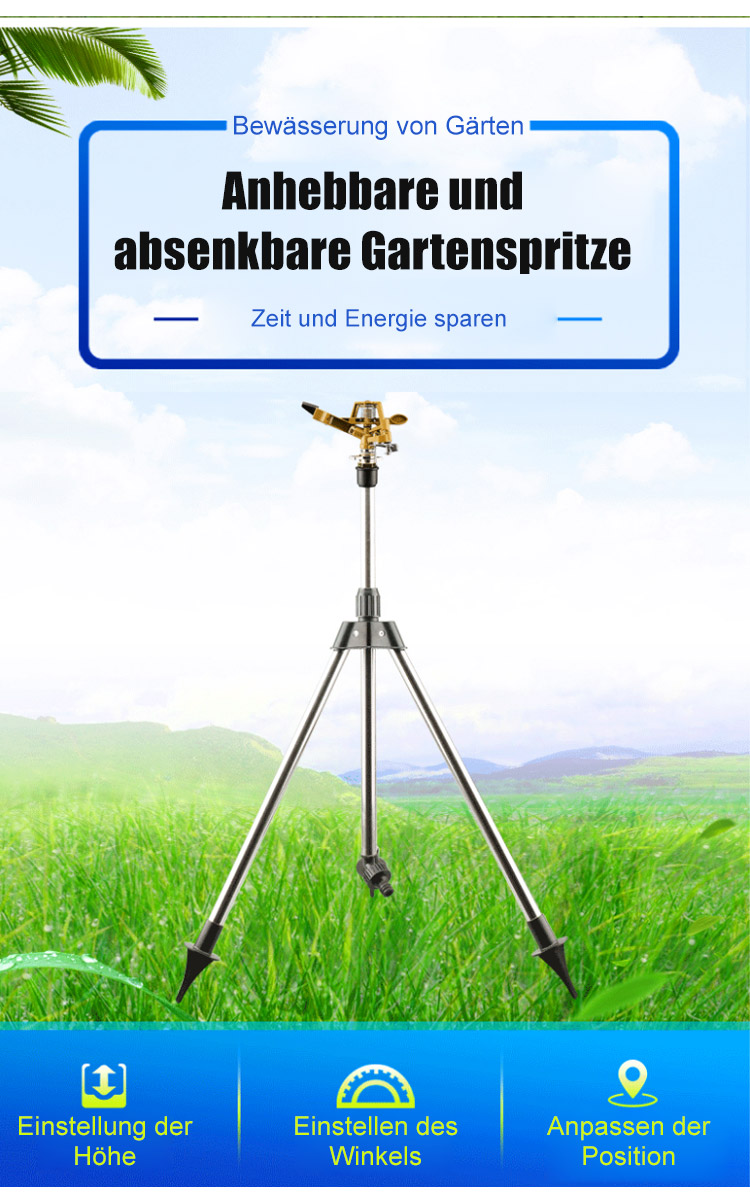 Vielseitig einsetzbarer Garten-Sprinkler auf Blumenbeet