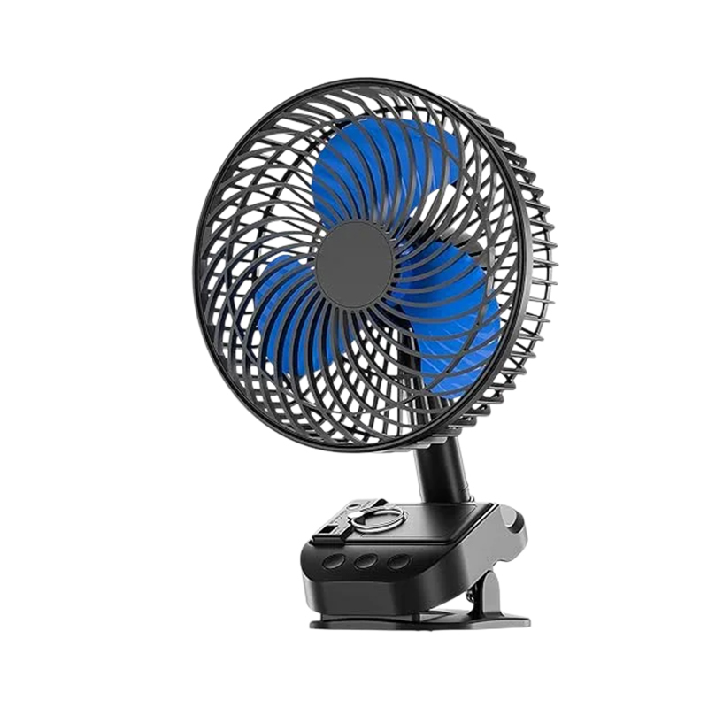 4 in 1 USB Ventilator, 8'' Clip Ventilator, 10000 mAh Tischventilator, 5-Gang Camping Ventilator, 45°/90° Drehung, Timer-Funktion, mit Clip & Haken, Deckenventilator für Zuhause, Büro