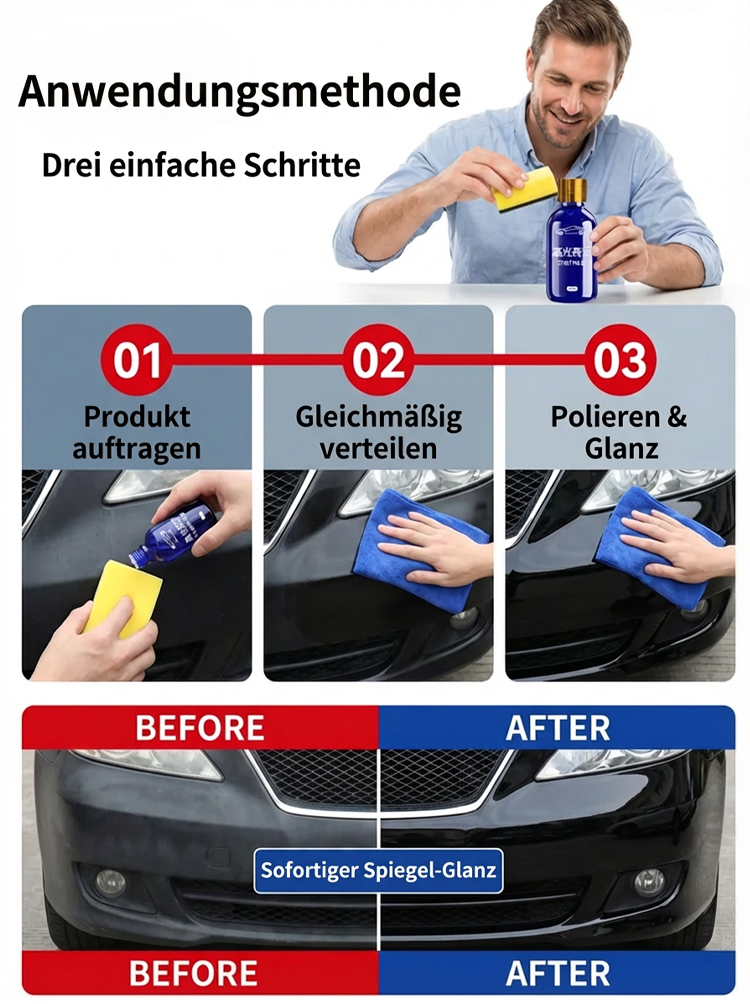 Nano-Beschichtungsmittel für das gesamte Fahrzeug (Entwickelt in Deutschland) ❤ Ein 10 Jahre altes Auto wird sofort erneuert, und Sie können die komplette Erneuerung selbst in einer Minute durchführen.