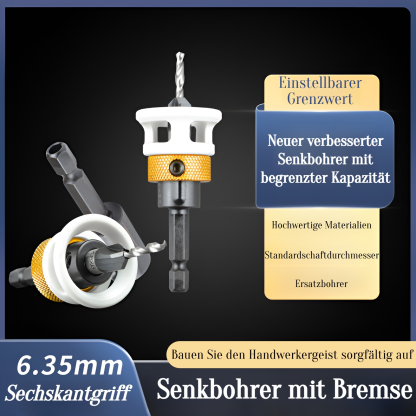 Holzbearbeitungs-Senkbohrer mit vier Schneiden, Kegellochbohrer mit Legierungskopf