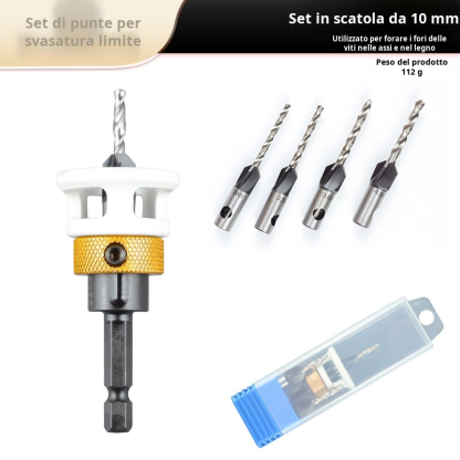 Holzbearbeitungs-Senkbohrer mit vier Schneiden, Kegellochbohrer mit Legierungskopf