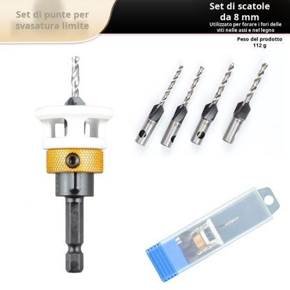 Holzbearbeitungs-Senkbohrer mit vier Schneiden, Kegellochbohrer mit Legierungskopf