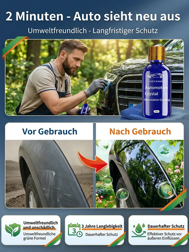 Nano-Beschichtungsmittel für das gesamte Fahrzeug (Entwickelt in Deutschland) ❤ Ein 10 Jahre altes Auto wird sofort erneuert, und Sie können die komplette Erneuerung selbst in einer Minute durchführen.