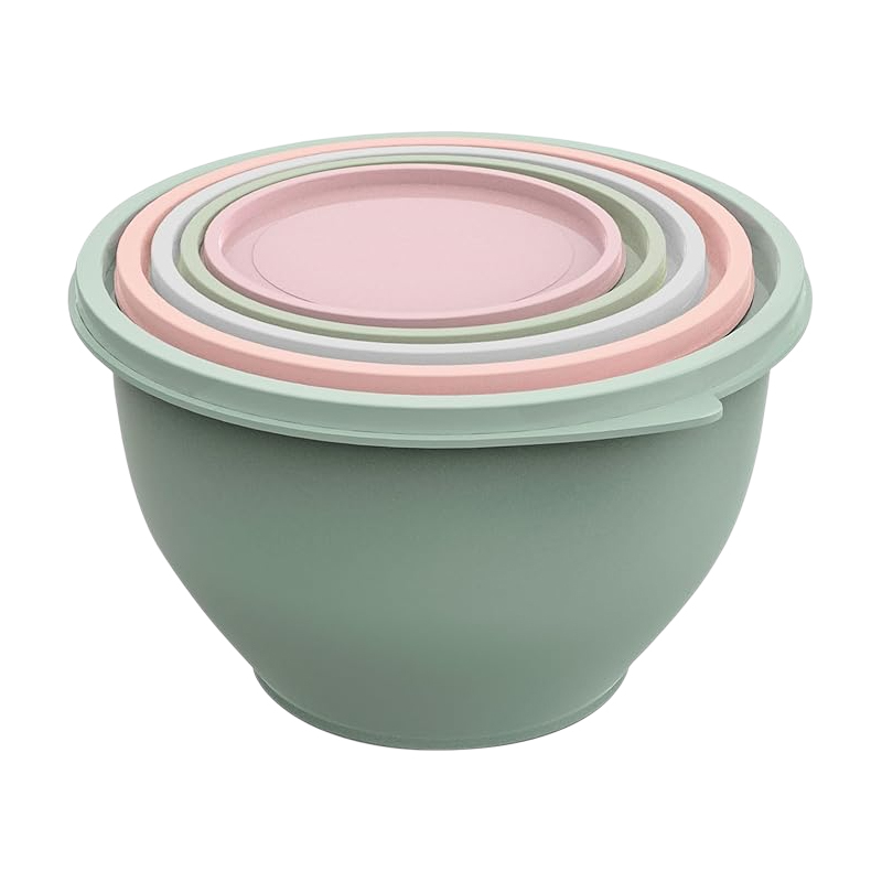 Salatschüssel Set mit Deckel, Rührschüsseln Set aus Kunststoff, Stapelbare Nesting-Schüssel-Set für Küche,Gro?e Schüsselset,Servierschalen ideal zum Mischen und Servieren,