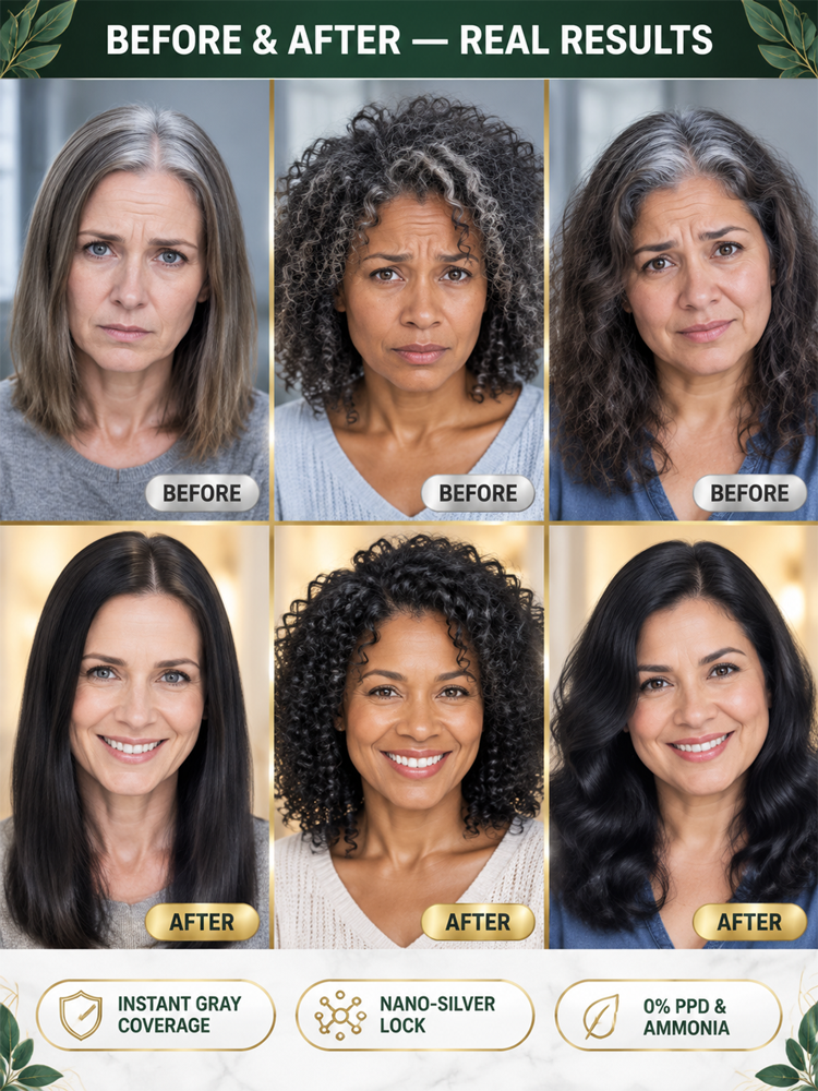 Say Goodbye to Messy Hair Dyes! Cover Grays as Easily as Combing Your Hair—3-Second Press for Youthful Natural Color!
