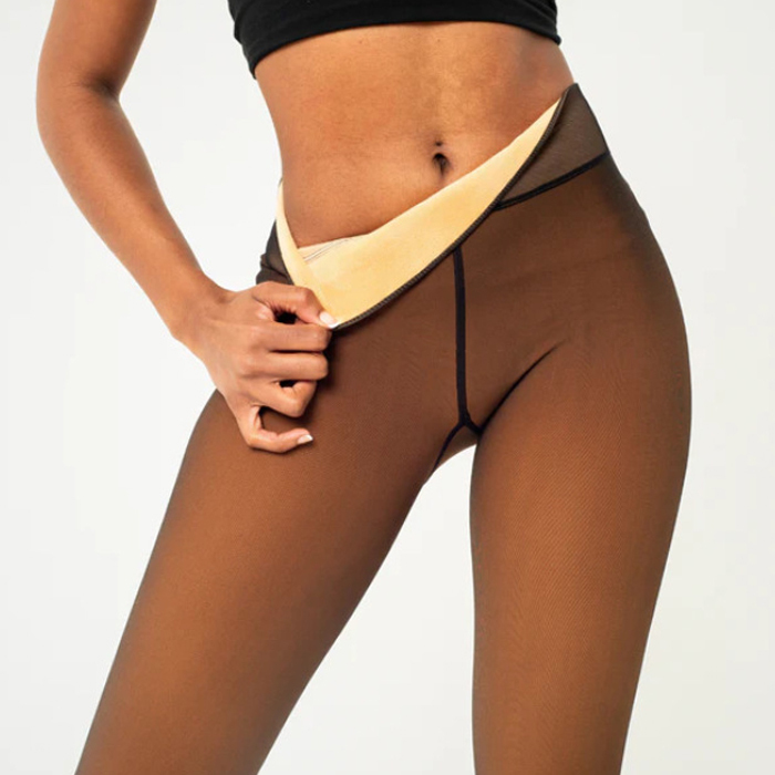 Ultra Sheer Fleece-Lined Thick Warm Tights for Women – Autumn/Winter Thermal Leggings