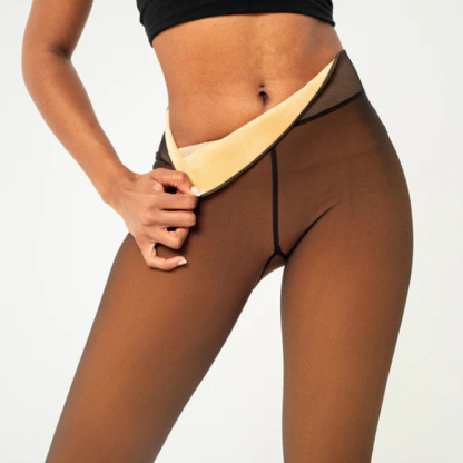 Ultra Sheer Fleece-Lined Thick Warm Tights for Women – Autumn/Winter Thermal Leggings