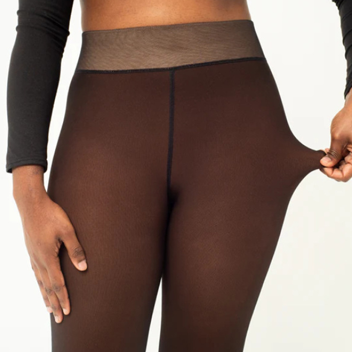 Ultra Sheer Fleece-Lined Thick Warm Tights for Women – Autumn/Winter Thermal Leggings