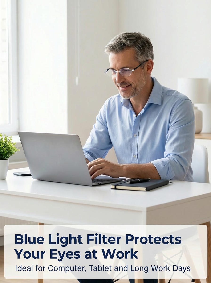 Ultra-light Integrated Smart Zoom Diamond-Cut Reading Glasses