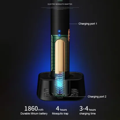 Portable USB Lithium Battery Mosquito Zapper Rechargeable Outdoor Mosquito Swatter  Light