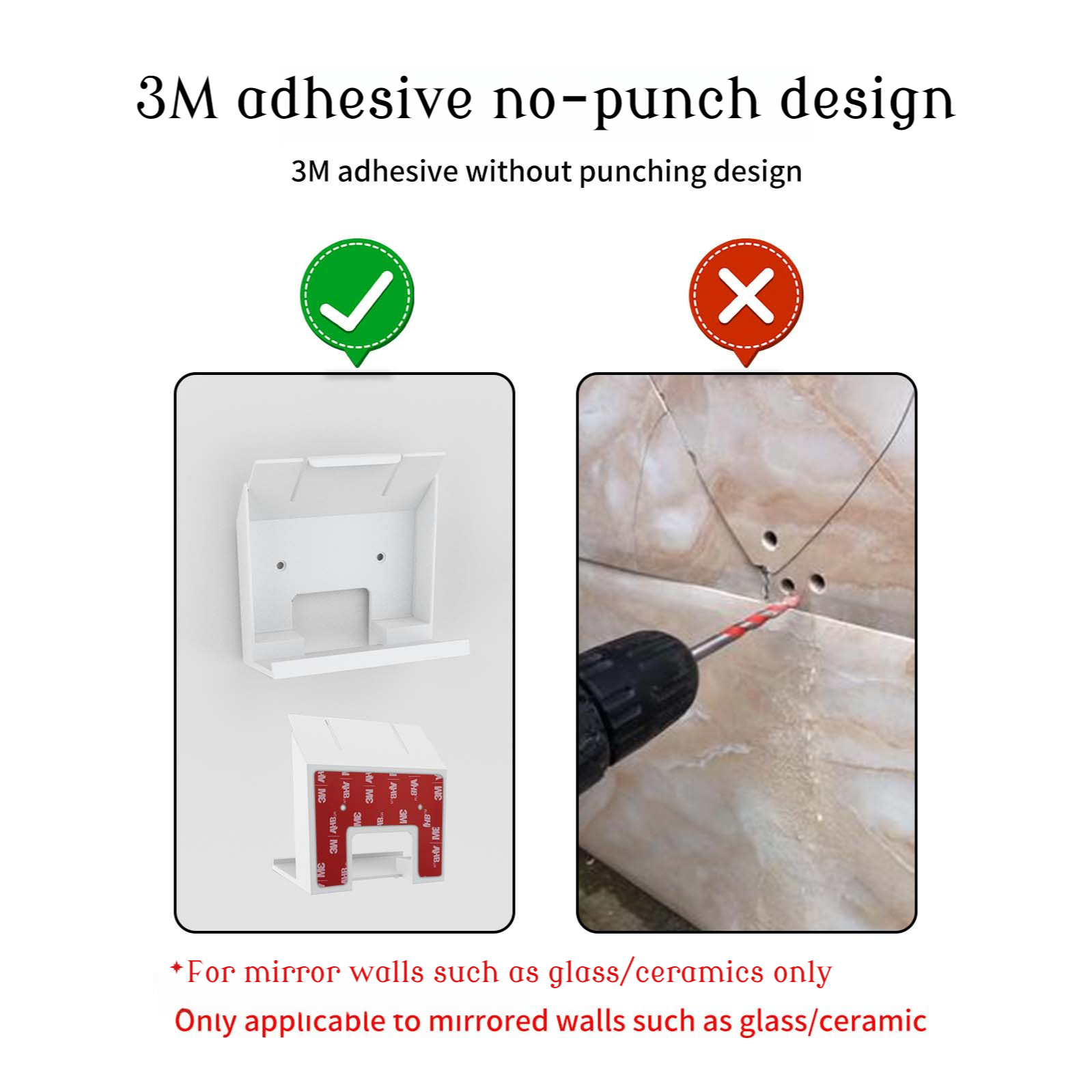 NoPunch Plastic Wall Bracket Router Triple Router Bracket