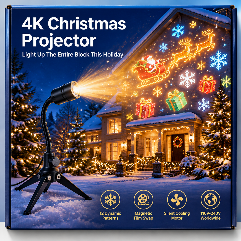 Be the Envy of the Neighborhood! North America’s Bestselling 4K Holiday Projector, 50% OFF to Light Up a Dreamy Christmas!